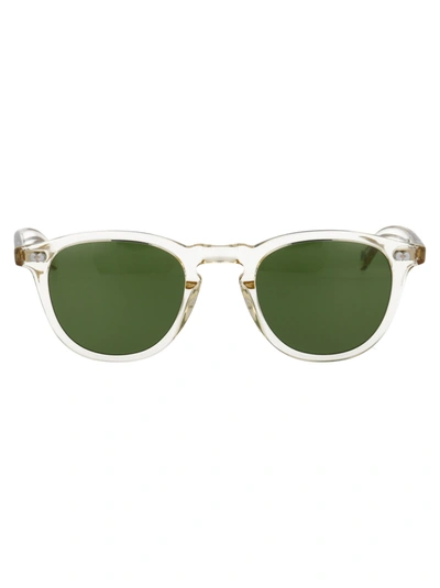 Garrett Leight Hampton X 46 Sunglasses In Pure Glass/pgreen