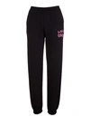 LIVINCOOL WOMAN BLACK JOGGERS WITH PINK LOGO,LCP001 JET BLACK