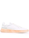 GHOUD TWEENER LOW WHITE LEATHER SNEAKERS,TSLMCL46REDCLAY