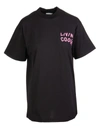 LIVINCOOL WOMAN BLACK CALIFORNIA LOVE T-SHIRT,LCT001 JET BLACK