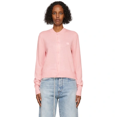 Acne Studios Pink Wool Patch Cardigan