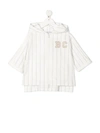 Brunello Cucinelli Logo-patch Striped Zip-up Hoodie In White