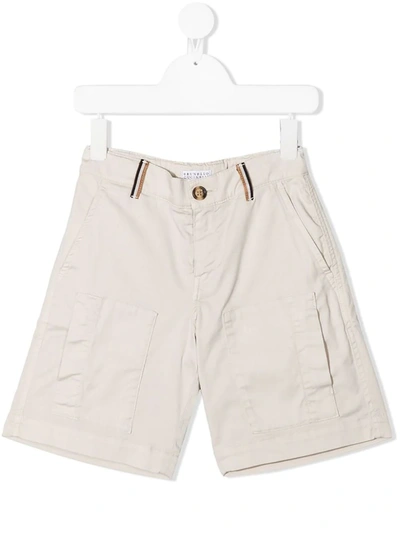 Brunello Cucinelli Kids' Knee-length Chino Shorts In Black
