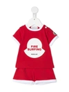 Moncler Fire Surfing-print Short Set In Red