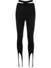 ADAMO CUT OUT-DETAIL RIBBED-KNIT LEGGINGS,17224686