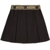 MOSCHINO MOSCHINO BLACK LOGO PLEATED SKIRT,HDJ021-LJA00