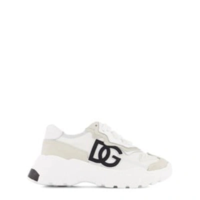 Dolce & Gabbana Kids' Daymaster Nylon And Suede Sneakers In White