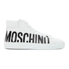 MOSCHINO WHITE LOGO HIGH SNEAKERS