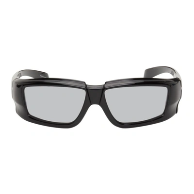 Rick Owens Rectangular Frame Sunglasses In Black
