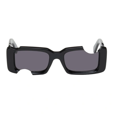 Off-white Cady Cut-out Rectangular-frame Sunglasses In Black