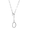Scream Pretty Silver Oval Carabiner Long Link Chain Necklace In Chain