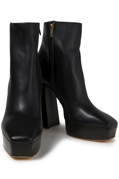 Jimmy Choo Bryn 125 Leather Platform Ankle Boots In Black