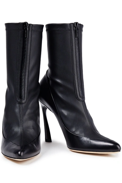 Jimmy Choo Brax 100 Smooth And Faux Stretch-leather Ankle Boots In Black