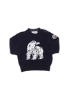 MONCLER BEAR PRINT SWEATER IN BLUE