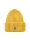 Moncler Men's Cashmere-wool Beanie Hat In Yellow