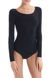 Commando Butter-soft Crewneck Long-sleeve Bodysuit In Black