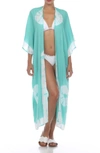 Boho Me Tie Dye Long Kimono In Green