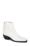 Allsaints Women's Lenora Pointed Toe Ankle Booties In White Snake Leather