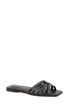 Marc Fisher Ltd Varro Slide Sandal In Black Leather