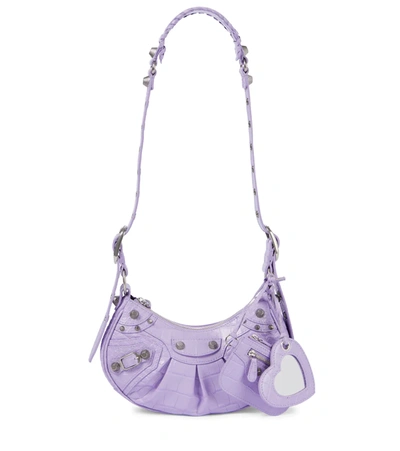 Balenciaga Extra Small Le Cagole Shoulder Bag In Lilac