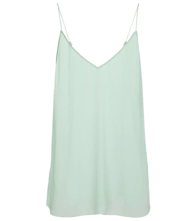 Dorothee Schumacher Playful Transparencies V-neck Silk Top In Green