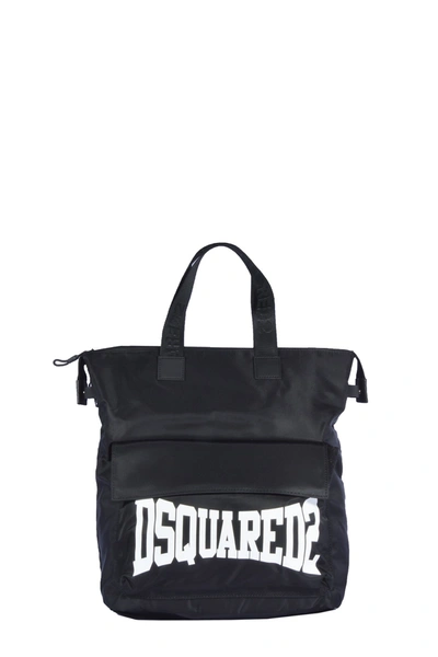 Dsquared2 Kids' Logo-print Tote Bag In Black