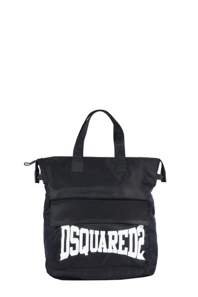 Dsquared2 Kids' Logo印花手提包 In Black