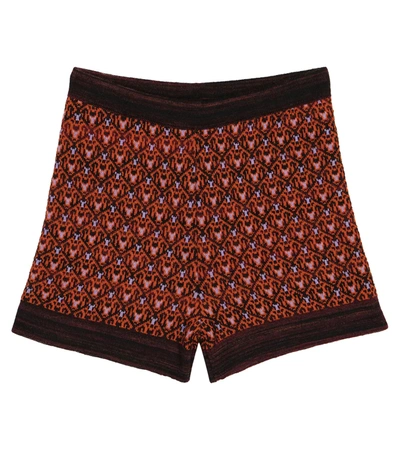 Paade Mode Kids' Intarsia Wool-blend Shorts In Multicoloured