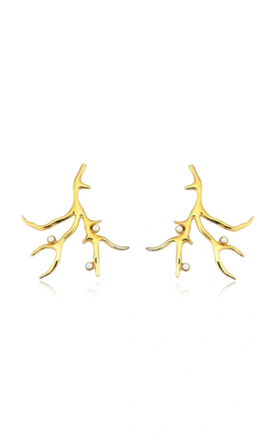 Evren Kayar Women's Big Coral 22k Gold Vermeil Earrings