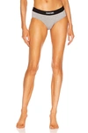 Tom Ford Logo-waistband Briefs In Grey Melange