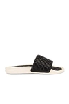 Apl Athletic Propulsion Labs Lusso Quilted Slide Sandal In Black & Pristine