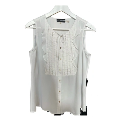 Pre-owned Karl Lagerfeld Silk Blouse In White