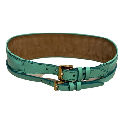 Pre-owned Burberry Leather Belt In Blue