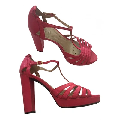 Pre-owned Geox Leather Sandals In Pink