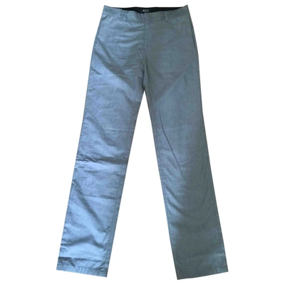 Pre-owned Apc Trousers In Grey