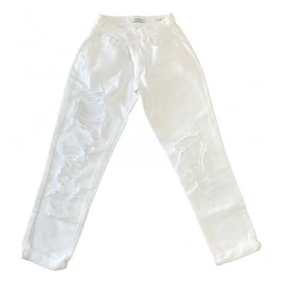 Pre-owned Guess Trousers In White