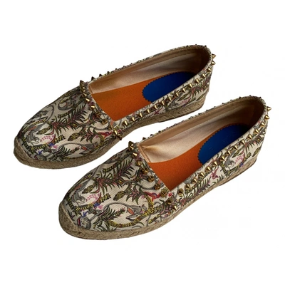 Pre-owned Christian Louboutin Cloth Espadrilles In Beige