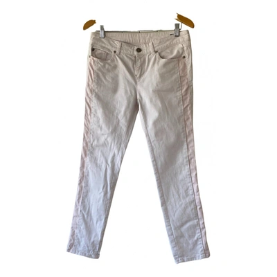 Pre-owned Alexander Mcqueen Slim Jeans In White