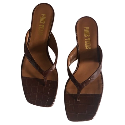 Pre-owned Paris Texas Leather Sandals In Brown