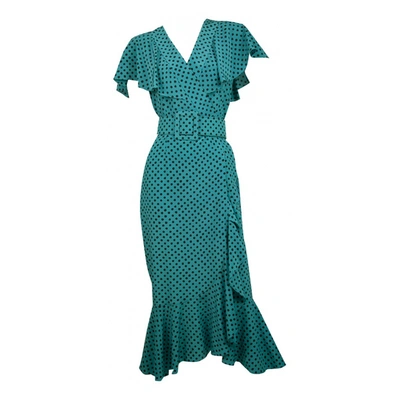 Pre-owned Michael Kors Silk Mid-length Dress In Turquoise