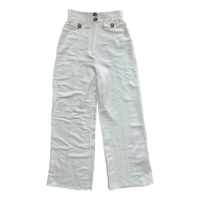 Pre-owned Significant Other Significant Linen Large Pants In White