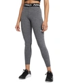 Nike Women's  Pro 365 High-waisted 7/8 Mesh Panel Leggings In Black/htr/white