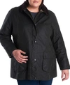 Barbour Plus Size Classic Beadnell Waxed Cotton Raincoat In Sage