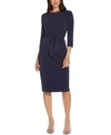 ADRIANNA PAPELL TIE-FRONT SHEATH DRESS