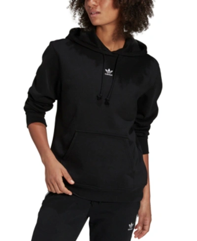 Adidas Originals Adicolor Fleece Hoodie In Black/black