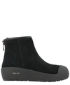 Bally Platform Leather Ankle Boots In Black  