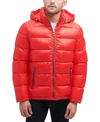 GUESS MEN'S HOODED PUFFER COAT