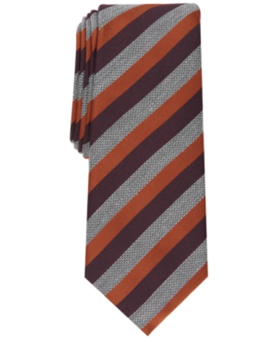 Alfani Men's Pierrard Stripe Tie, Created For Macy's In Cognac