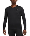 Nike Men's Dri-fit Miler Long-sleeve Running Top In Black