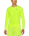 Nike Dri-fit Miler Men's Long-sleeve Running Top In Volt